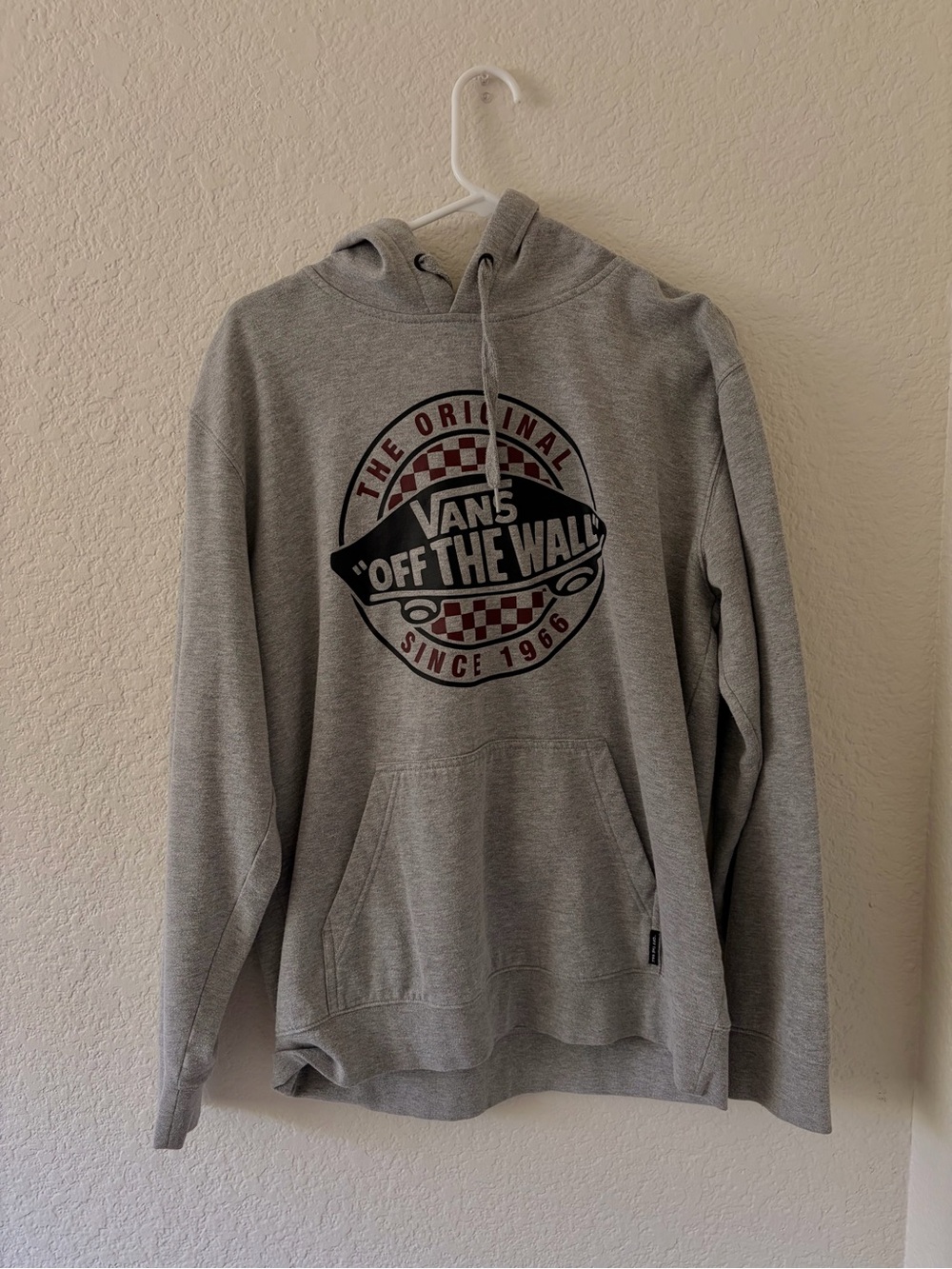 Vans Gray Hooded Pullover with 'Off The Wall' Logo